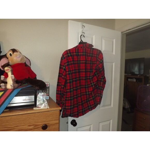 OLD NAVY Mens Classic Regular Fit Button Down Shirt Yellow Red Plaid Large - Picture 3 of 3